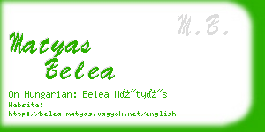 matyas belea business card